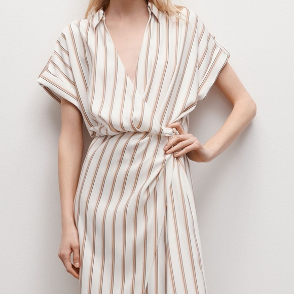 Zara Draped Dress- stripe pattern - Picture 3 of 6